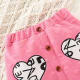 Kid Baby Girl Valentine's Day Long Sleeve Love Spring 2 Pcs Sets