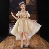 Kid Girls Birthday Princess Western Flower Yarn Dresses