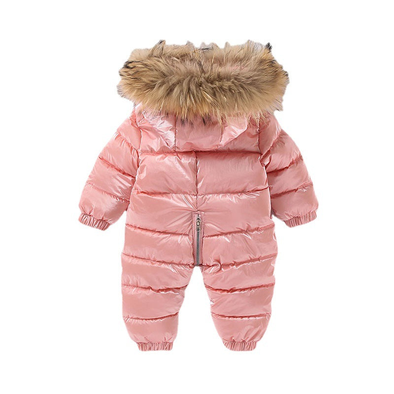 Baby One-piece Down Cotton Jacket Thickened Climbing Rompers
