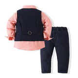 Baby Boy Bow Tie Vest Formal 3 Pcs Suits