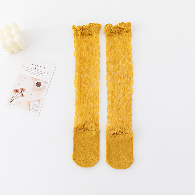 Baby Girls Cute Knee Bows Cotton Breathable Soft Non-slip Long Socks