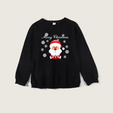 Family Matching Thermal Cute Cartoon Christmas Snowflake Print Sweatshirt