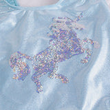 Kid Girl Sequin Embroidered Onepiece Unicorn Foil Swimsuit