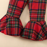 Kid Baby Girls Fall Winter Explosive Plaid Printed Christmas Sets 2 Pcs
