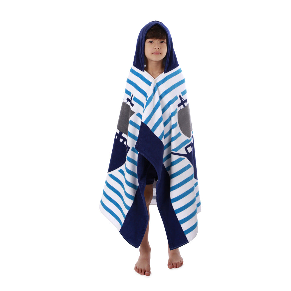 Baby Boy Girl Hooded Bath Towel Cartoon Microfiber Soft Blanket Pajamas