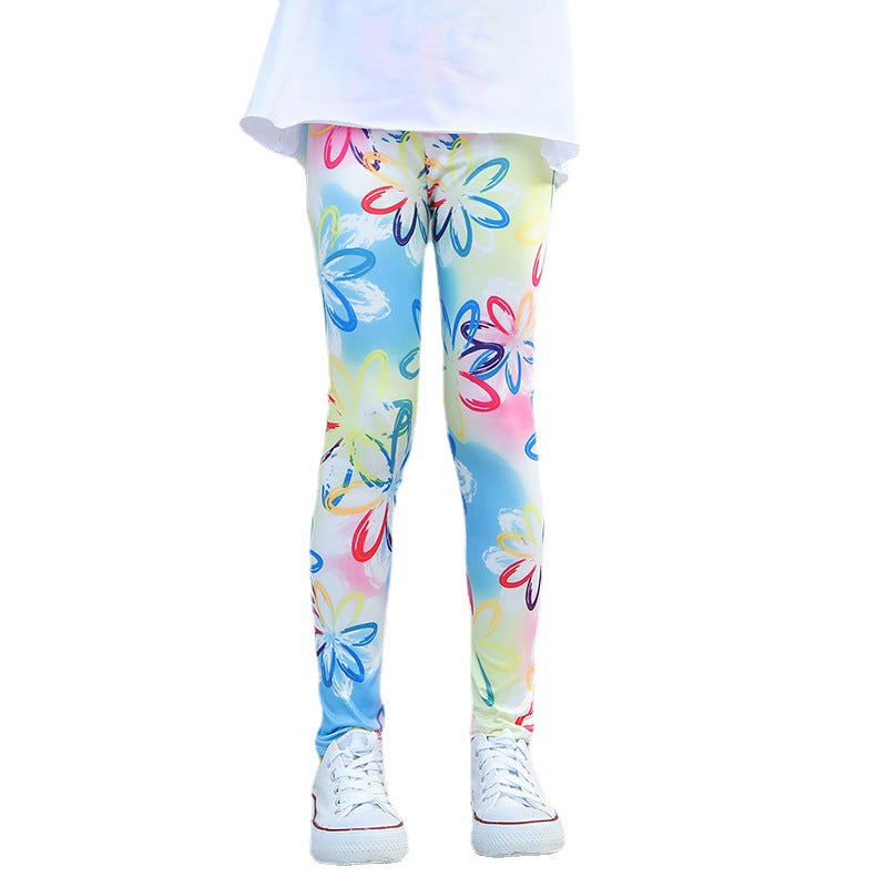 Kid Girls Leggings Travel Pants Student Casual Wear Customizable Leggings Pants