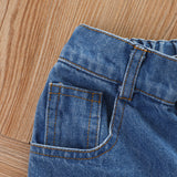 Kid Baby Girl Tie-dye Printed One-shoulder Shorts 3 Pcs Sets