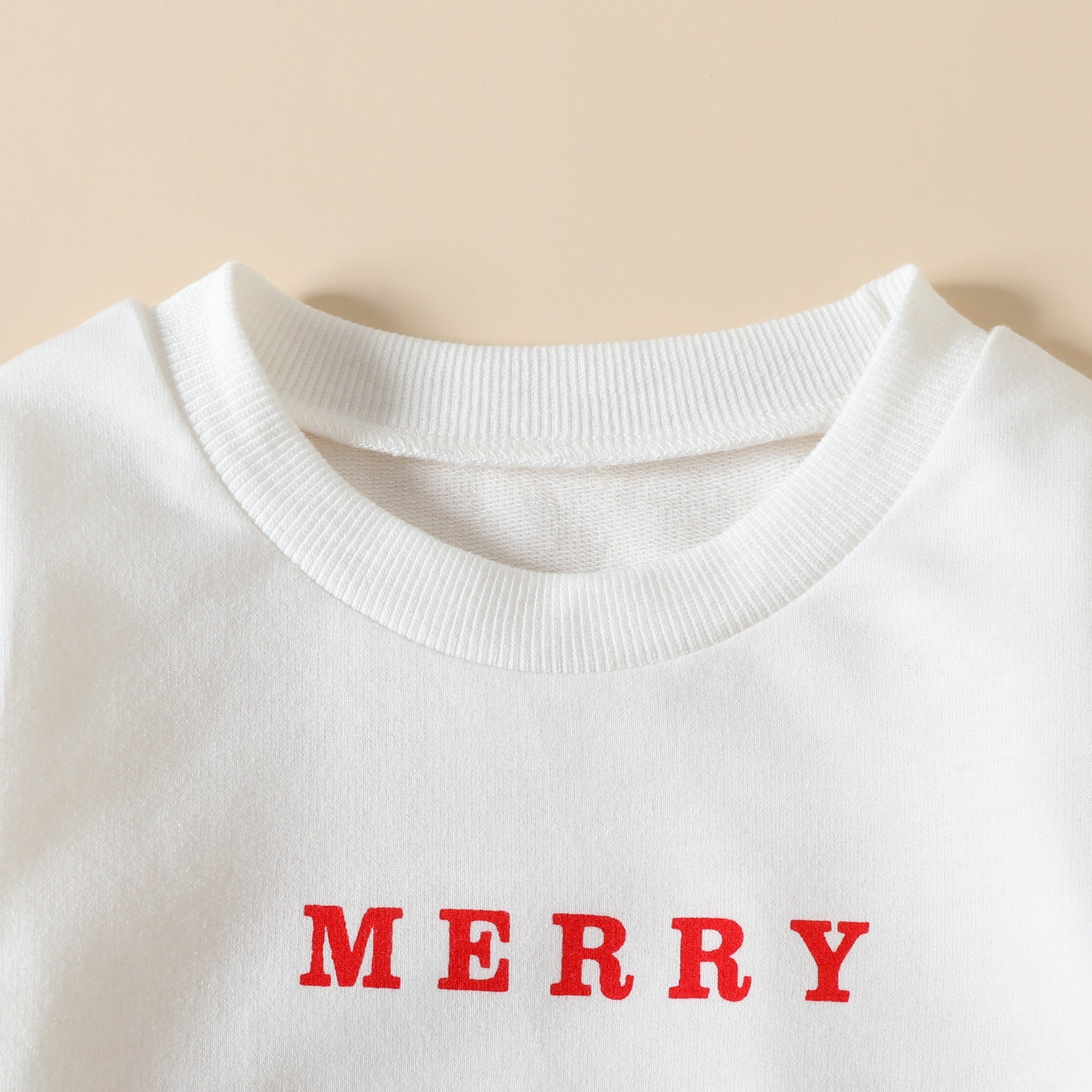 Kid Baby Girl Christmas Long Sleeve Letter Stripe Flare 2 Pcs Suits Sets