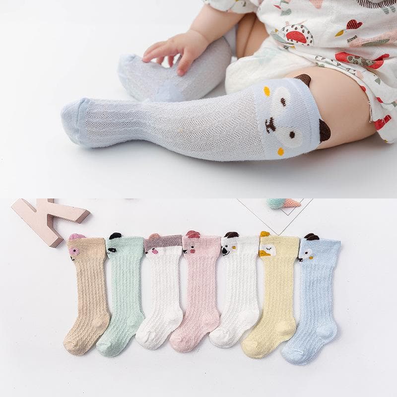 Baby / Toddler Solid Breathable Over-knee Mesh Socks 3 Packs