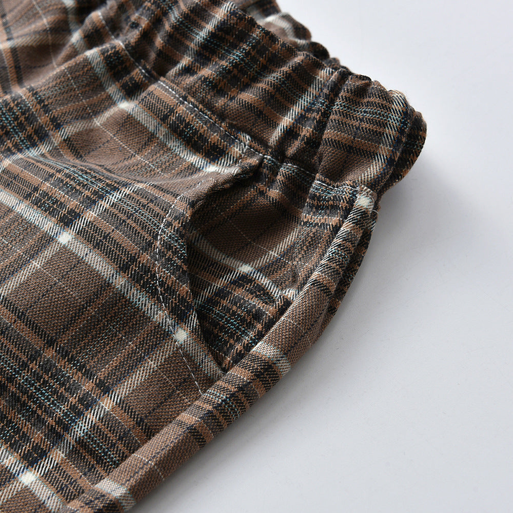 Kid Baby Boys Fall Plaid Suits 3 Pcs Sets