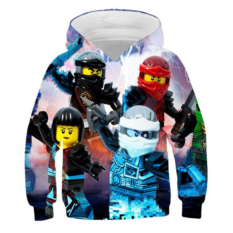 Kids 3D Print Cartoon Loose Long Sleeves Hoodie