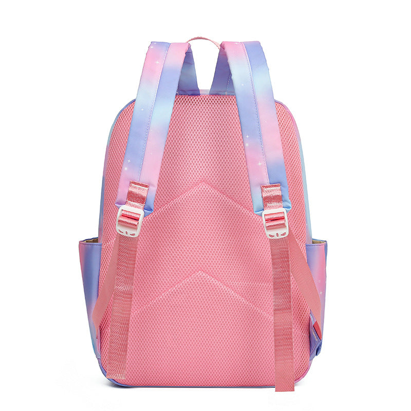 Kid Gradient Rainbow School Bag Large Capacity Backpack 3 Pcs Sets