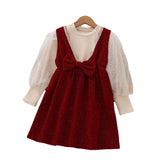 Kid Baby Girl Red Vest Christmas Princess Dresses