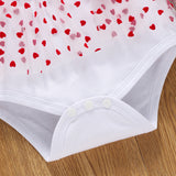 Baby Girl Valentine's Day Fart Red Heart Crawling Rompers