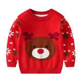 Kid Baby Girl Knit Pullover Autumn Christmas Jacquard Sweater