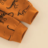 Kid Baby Boy Cute Cartoon Dinosaur Print 2 Pcs Sets