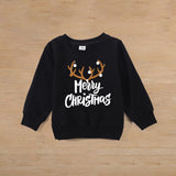 Family Matching Autumn Christmas Elk Print Warm Hoodie