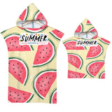 Kids Baby Tropical Fruit Microfiber Hooded Beach Towel Quick-Dry Wearable Pajamas