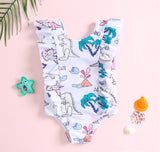 Kid Girls Summer Beach Wind One-piece Swimsuits