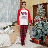Family Teddy Bear Plaid Print Christmas Suit Pajamas Homewear