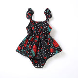 Family Matching Printed Flowers One Shoulder Dresses