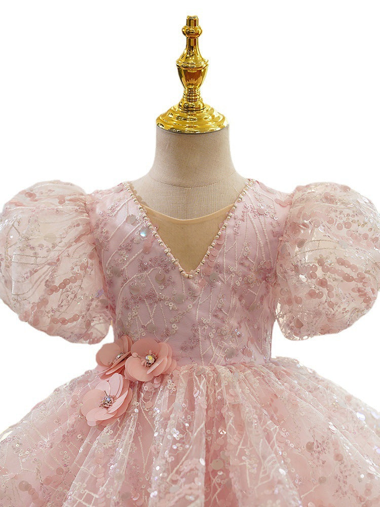 Kid Baby Girl Birthday Princess Wedding Piano Performance Dresses
