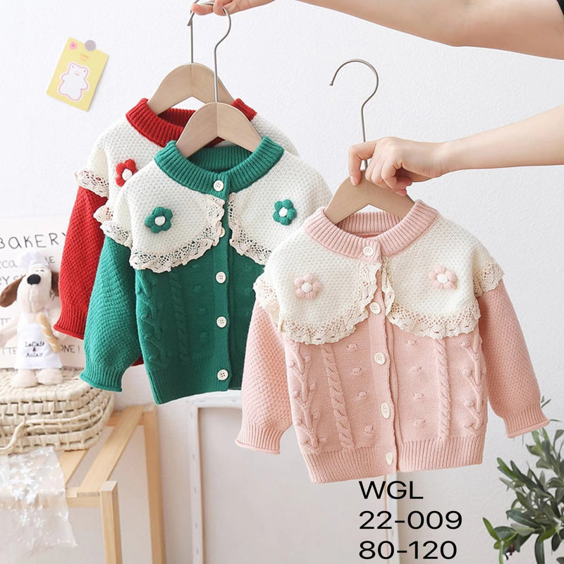 Kid Baby Girls Sweater Cardigan Round Neck Princess Tops