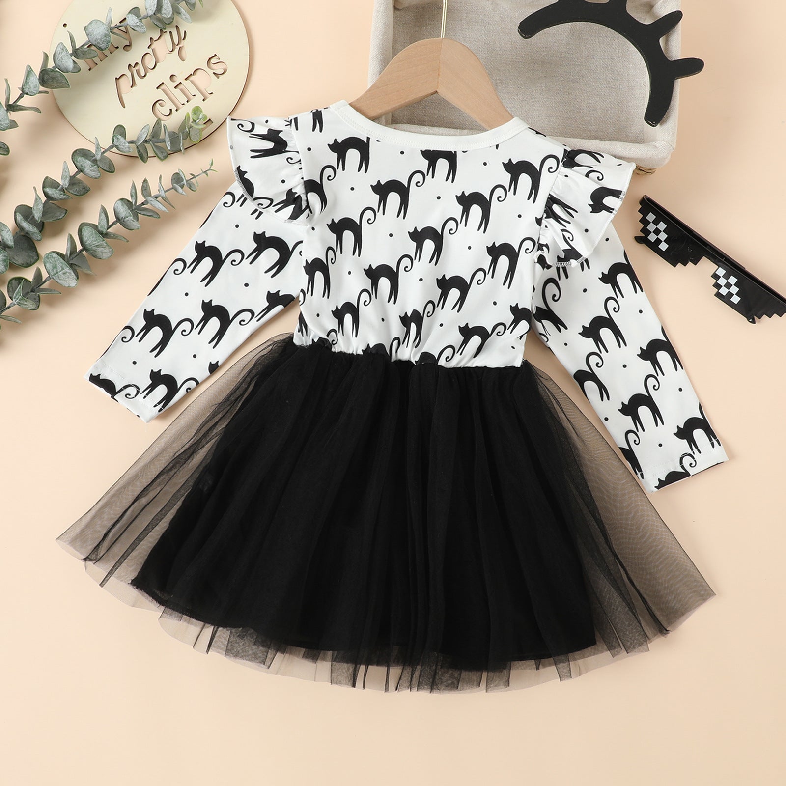 18M-6Y Kid Baby Girls Halloween Printed Gauze Dress