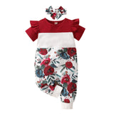 Baby Boy Mosaic Printed One-piece Climbing Romper 2 Pcs Sets