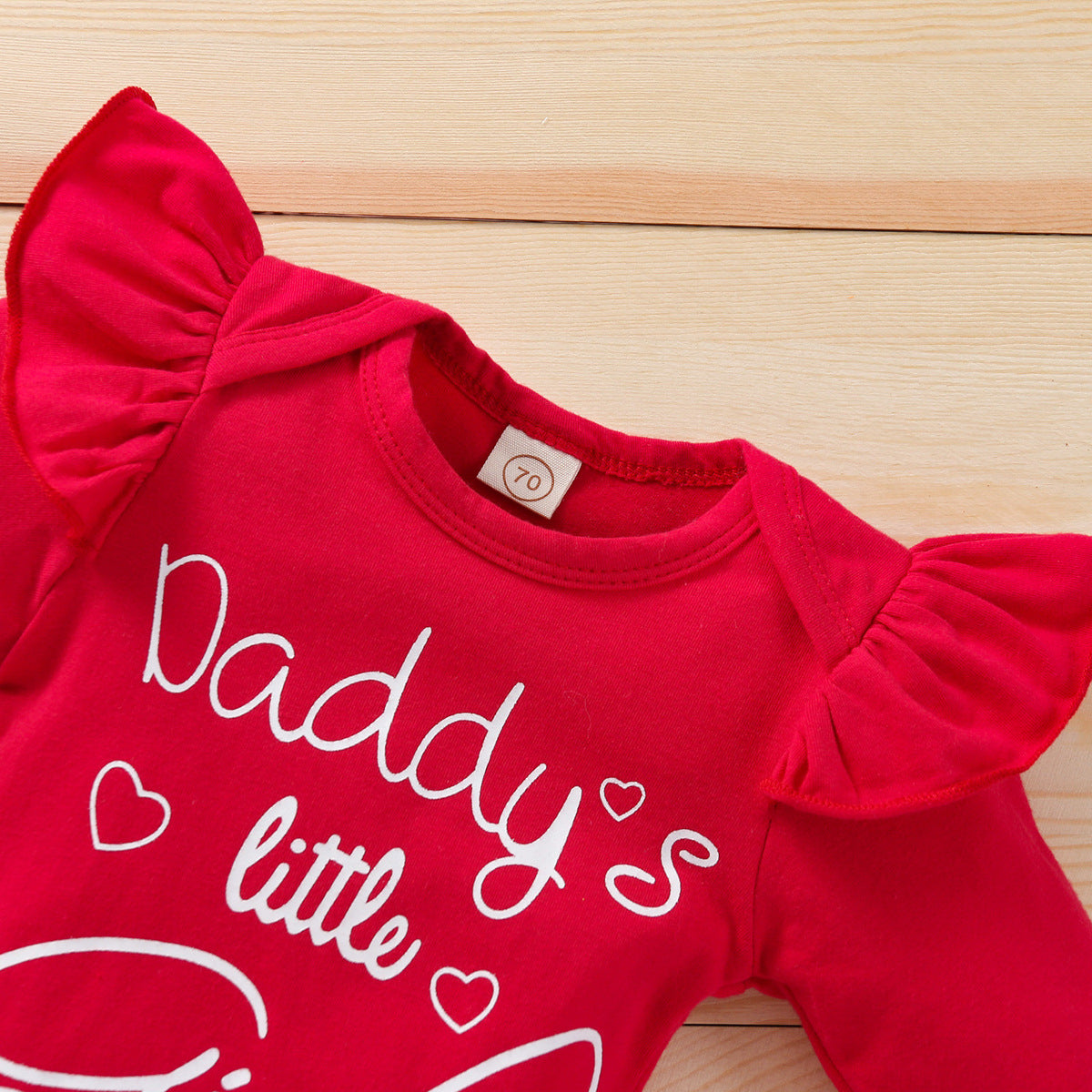 Baby Girl Valentine's Day Set Spring New Red Rose 3 Pcs Sets