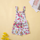 Kid Baby Girl Casual Suit Sweet Fly Sleeve Suspender Shorts 2 Pcs Sets
