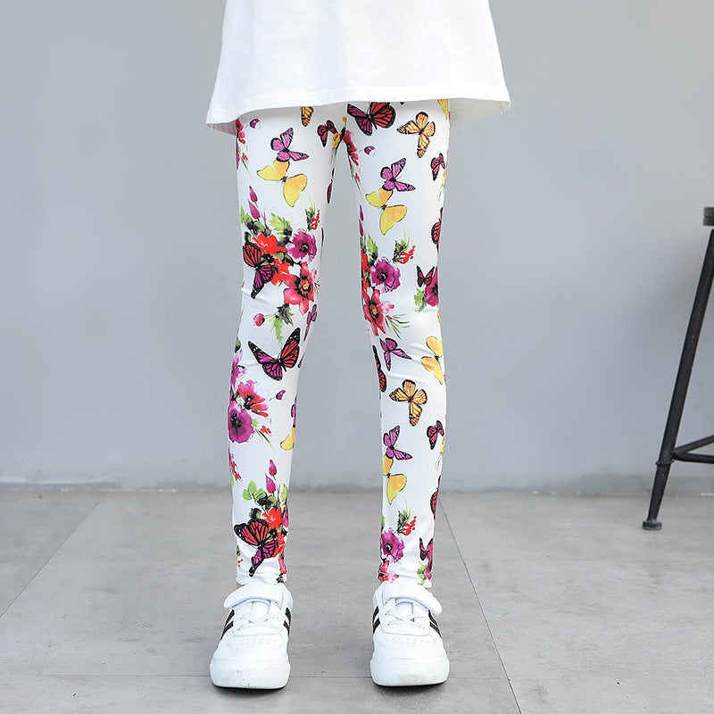 Kid Girls Leggings Travel Pants Student Casual Wear Customizable Leggings Pants