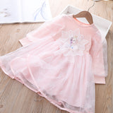 Kid Baby Girl Princess Aisha Frozen Snowflake Gauze Dresses