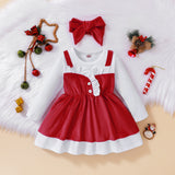 Baby Girls Silver Fox Wool Patchwork Cotton Irregular Christmas Dress
