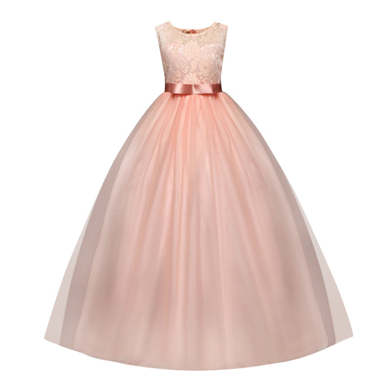 Kid Girl Princess Bow Party Formal Dress