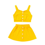 Kid Baby Girl Solid Fashion Summer Ins 2 Pcs Set