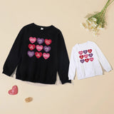 Family Matching Valentine Shirts Love Printed Mother-daughter Spring Tops
