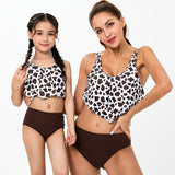 Family Matching Mother-daughter Split Bikini Leopard Print Sexy Swimsuit