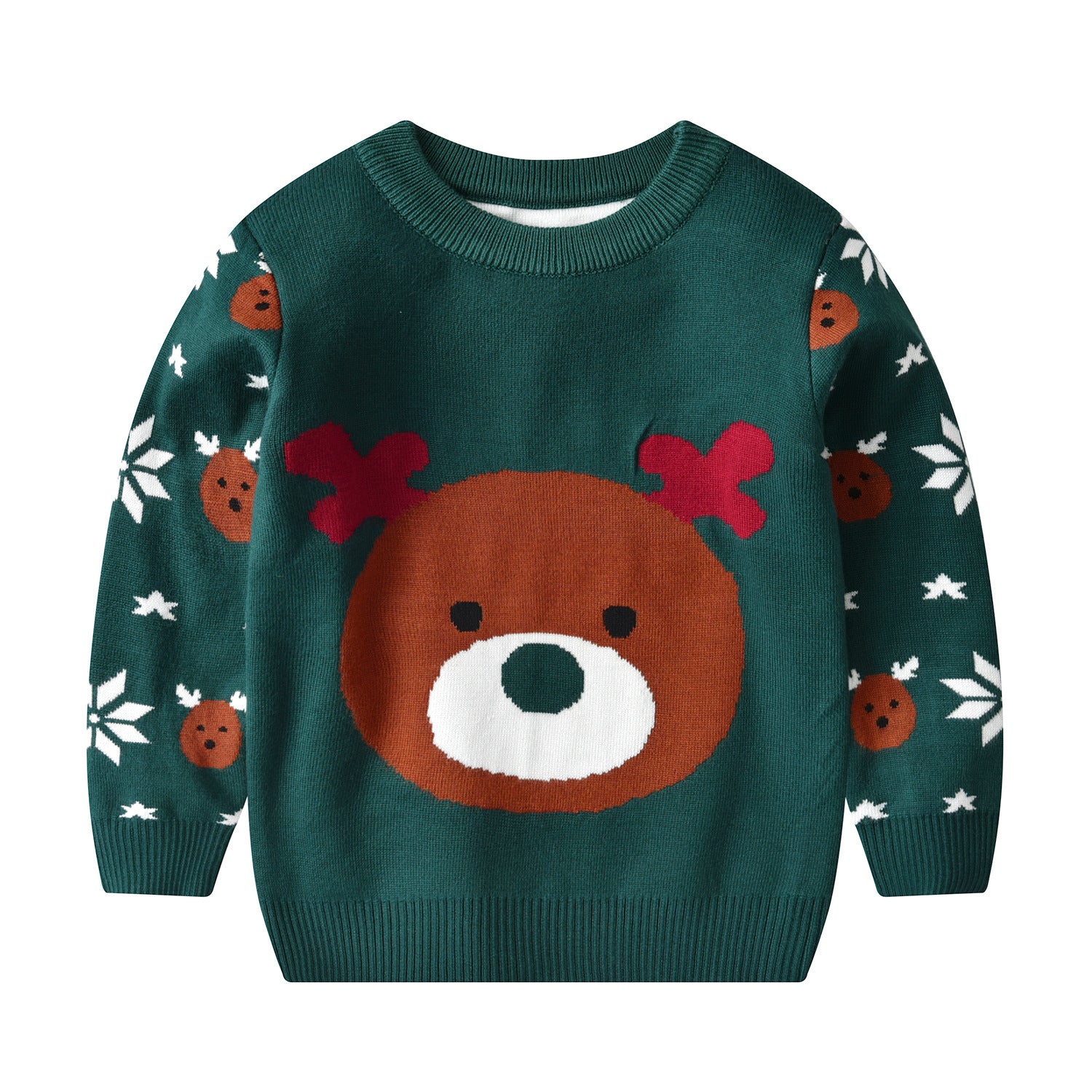 Kid Baby Girl Knit Pullover Autumn Christmas Jacquard Sweater