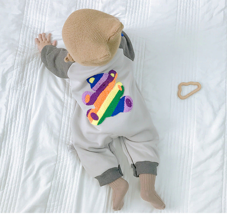 Newborn Baby Warm One-piece Long Sleeve Wool Thick Climbing Rompers