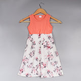 Family Matching Mother-daughter Round Collar Printing Loose Pastoral Dresses