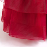 Kid Baby Girl Long Sleeved Sequins Gauze Puffy Princess Dress