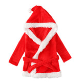 Kid Baby Girl Christmas Robe Winter Polka Dot Belt Pajamas