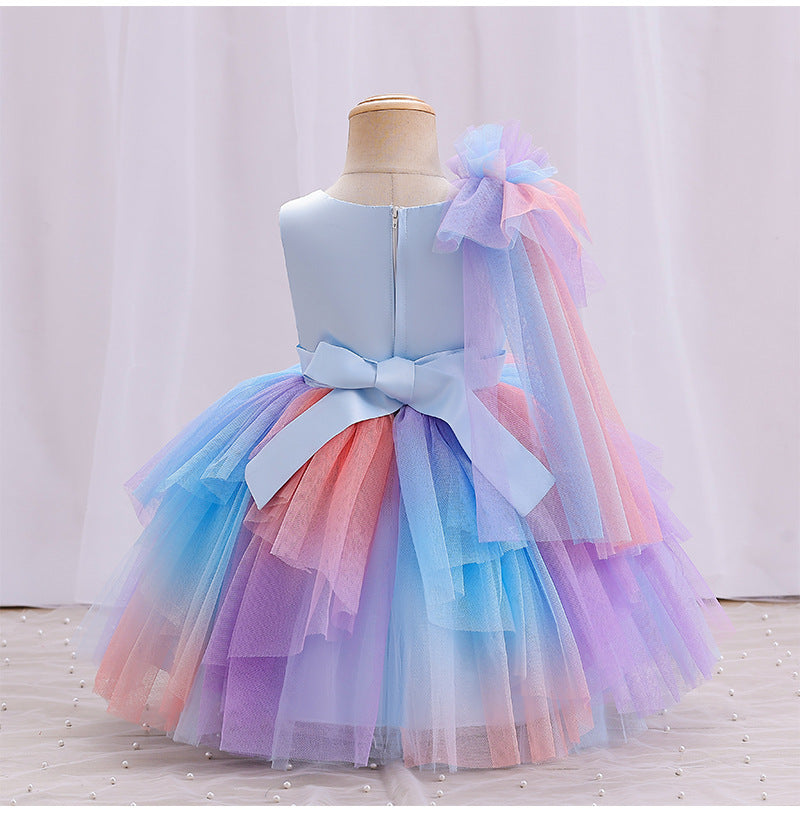 Kid Baby Girl Princess Piano Performance Gradual Evening Party Dresses