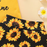 Baby Girls Round Collar Sleeveless Printed Shorts 2 Pcs Sets