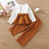 Kid Baby Girls Autumn Striped 2 Pcs Sets