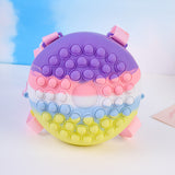 Kids Cartoon Backpack Change Purse Cute Doughnut Silicone Bag