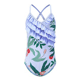 Kid Girls Swimsuit Ruffled One-piece Soaking Spring Beachwear