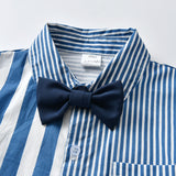 Kid Baby Boy Suit Long Sleeve Striped Fashionable Striped 4 Pcs Sets