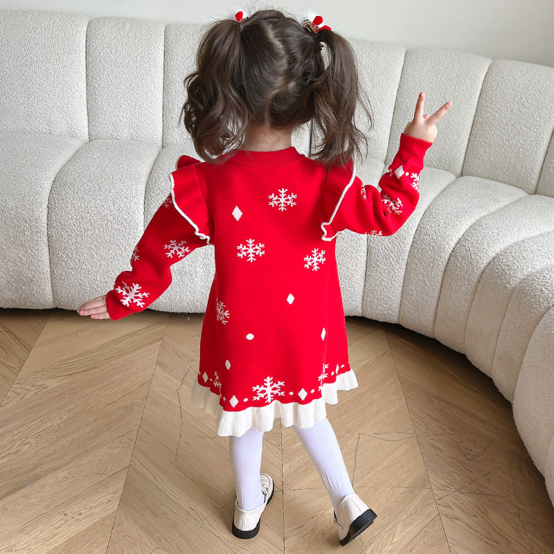 Kid Baby Girl Elsa Autumn and Winter Frozen Aisha Christmas Dress